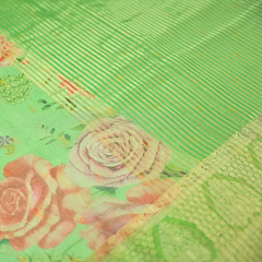 Mint Green Pure Organza Saree - Sheer & Graceful