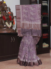 Violet Chanderi Silk Saree