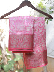 Pink Chanderi Silk Saree