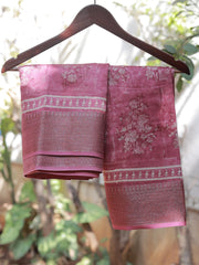 Pink Chanderi Silk Saree