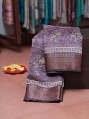 Violet Chanderi Silk Saree