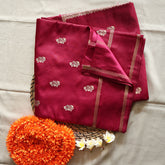 Gajji Silk Saree - Dark Red