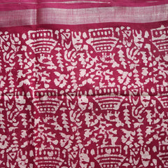 Batik Hand Block Print Cotton Saree - Maroon