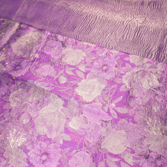 Purple Crushed Silk Saree