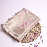 Pastel Pink Tissue Silk Saree