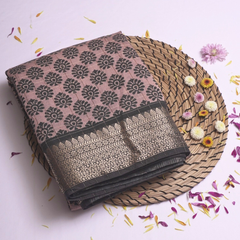 Peach Chanderi Silk Saree