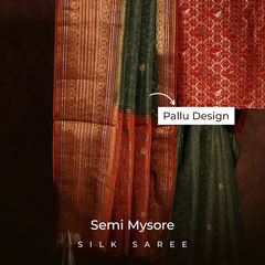 Deep Bottle Green Semi Mysore Silk Saree