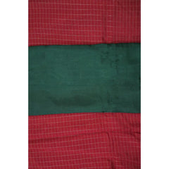 Red Checks Semi Mysore Silk Saree