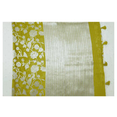 Yellow Semi Banarasi Georgette Silk Saree