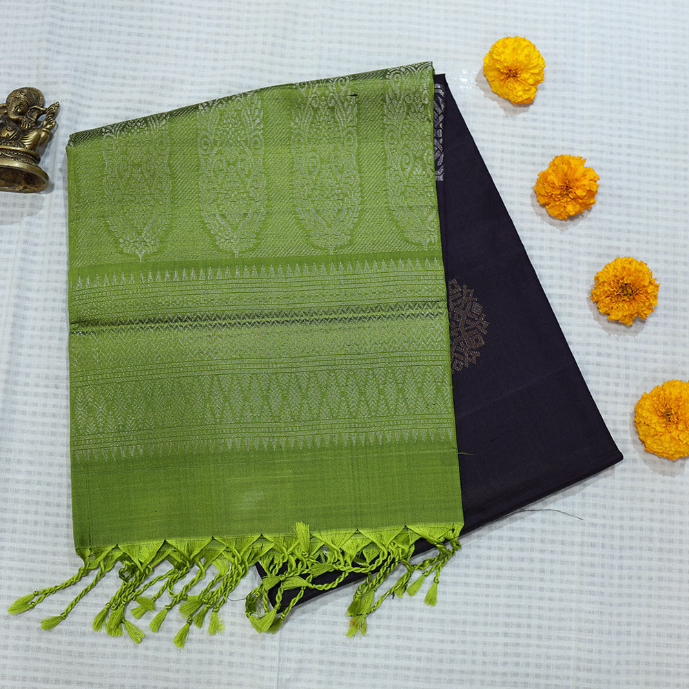 Purple Pure Kanchi Silk Saree