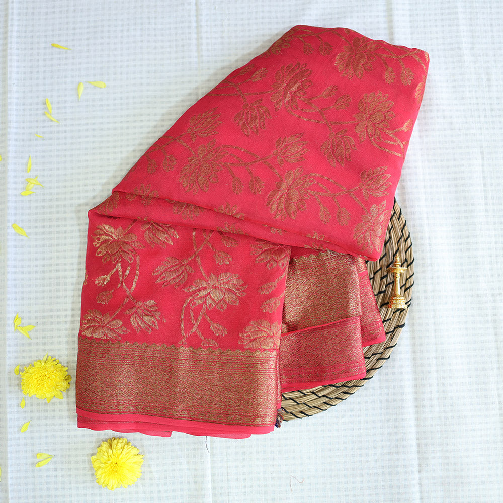 Red Binny Silk Saree