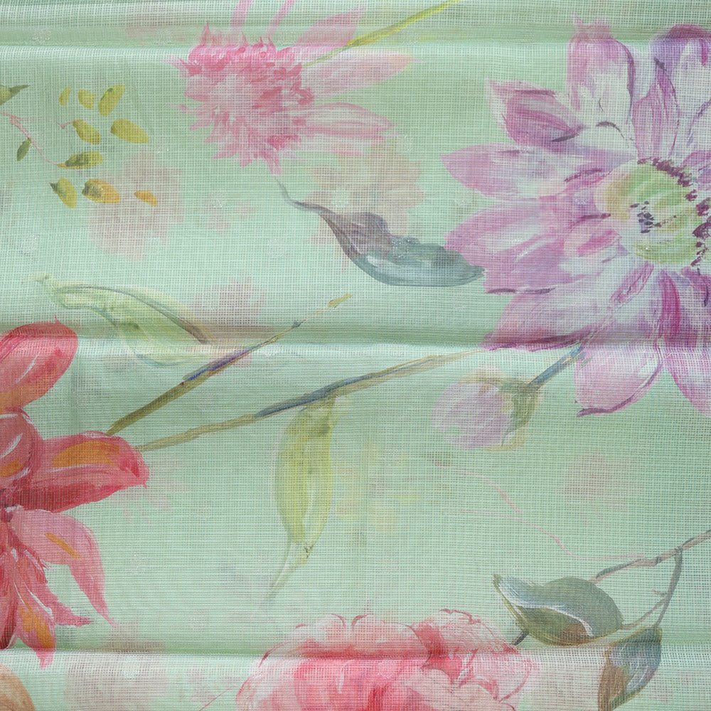 Cream Kota Semi Silk Saree