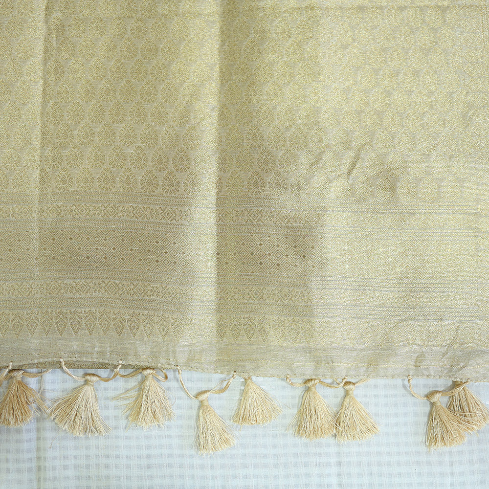 Beige Tissue Silk Saree