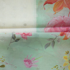Cream Kota Semi Silk Saree