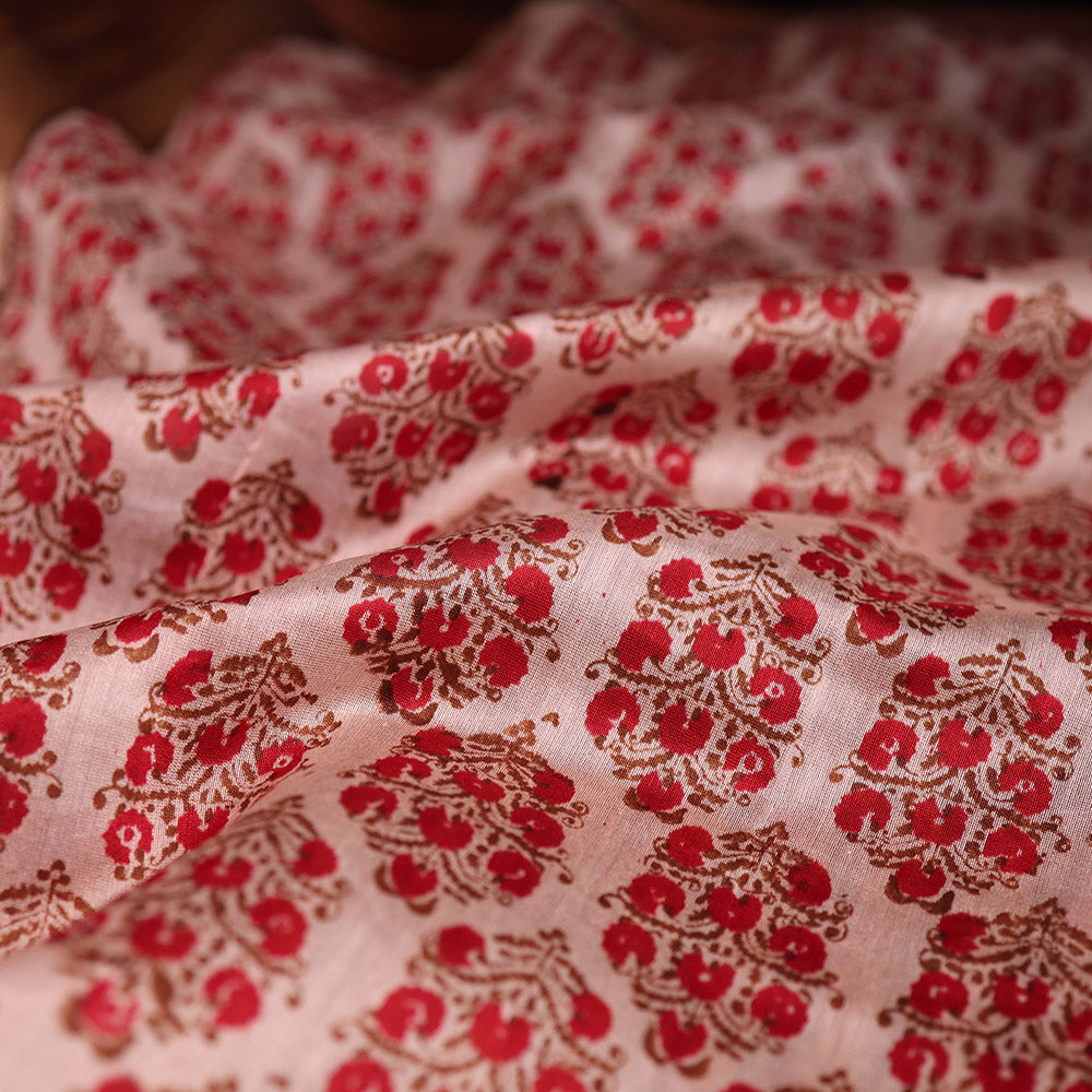 Chanderi Saree - Cream Daabu