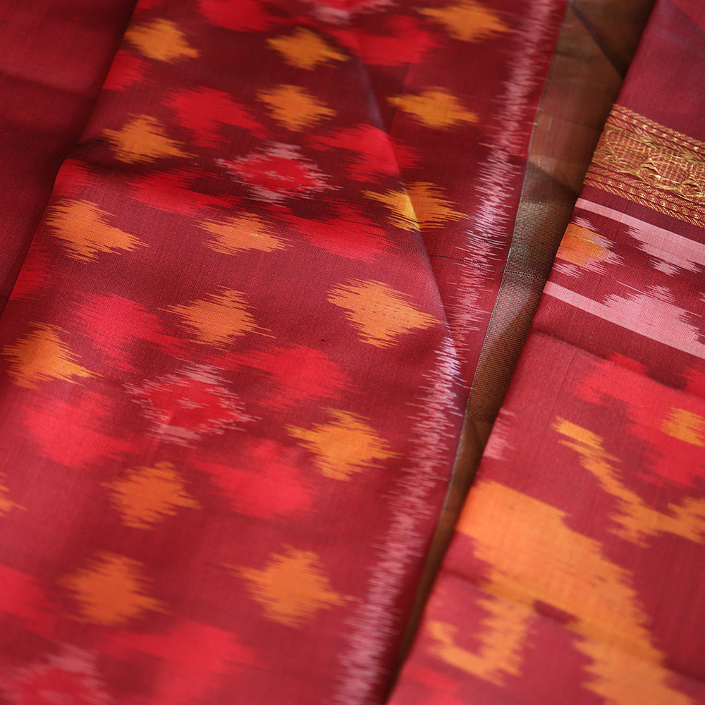 Multicolor Ikkat Silk Saree