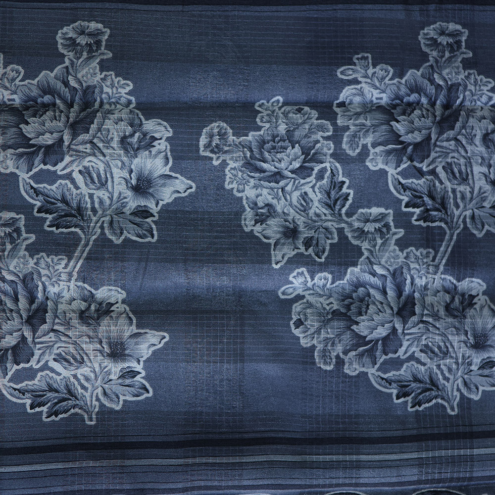 White Digital Fancy Saree