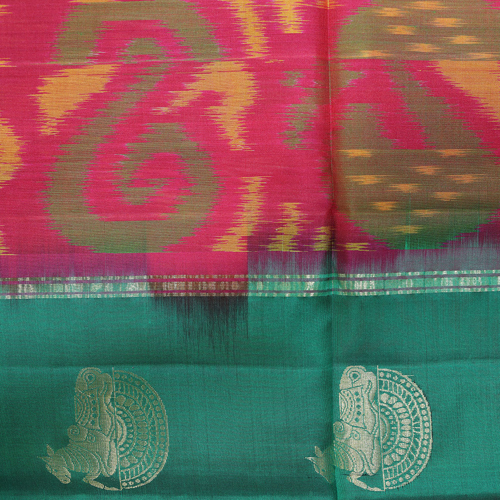 Multicolor Ikkat Silk Saree