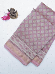 Chanderi Silk Saree - Pink Diamond