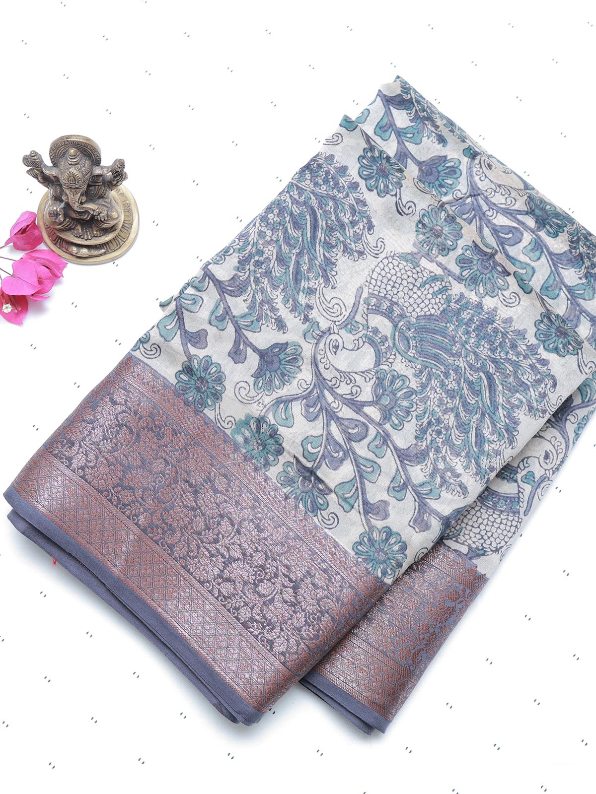 Chanderi Saree - Blue