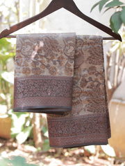 Chanderi Silk Saree - Mustard