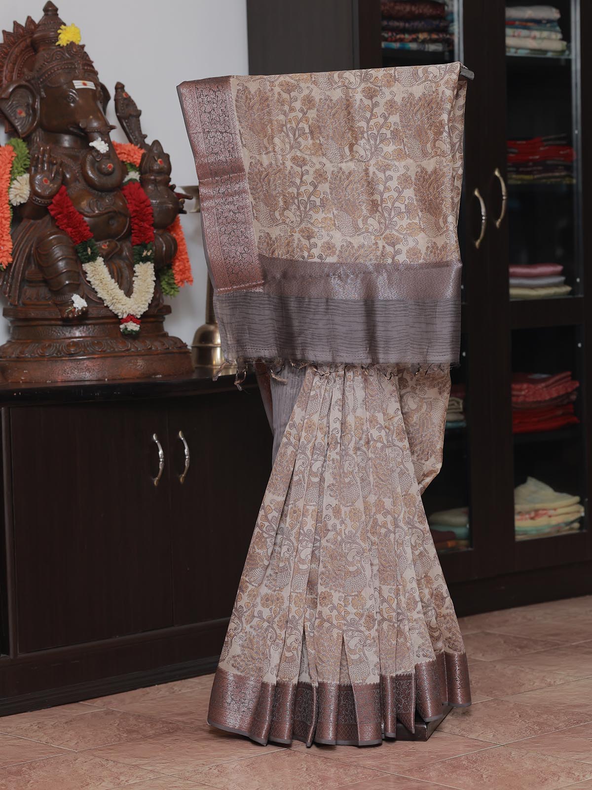 Chanderi Silk Saree - Mustard