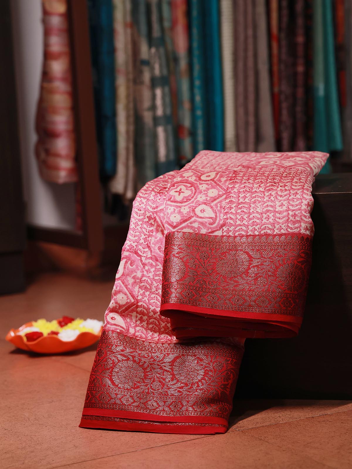 Chanderi Silk Saree - Pink 2