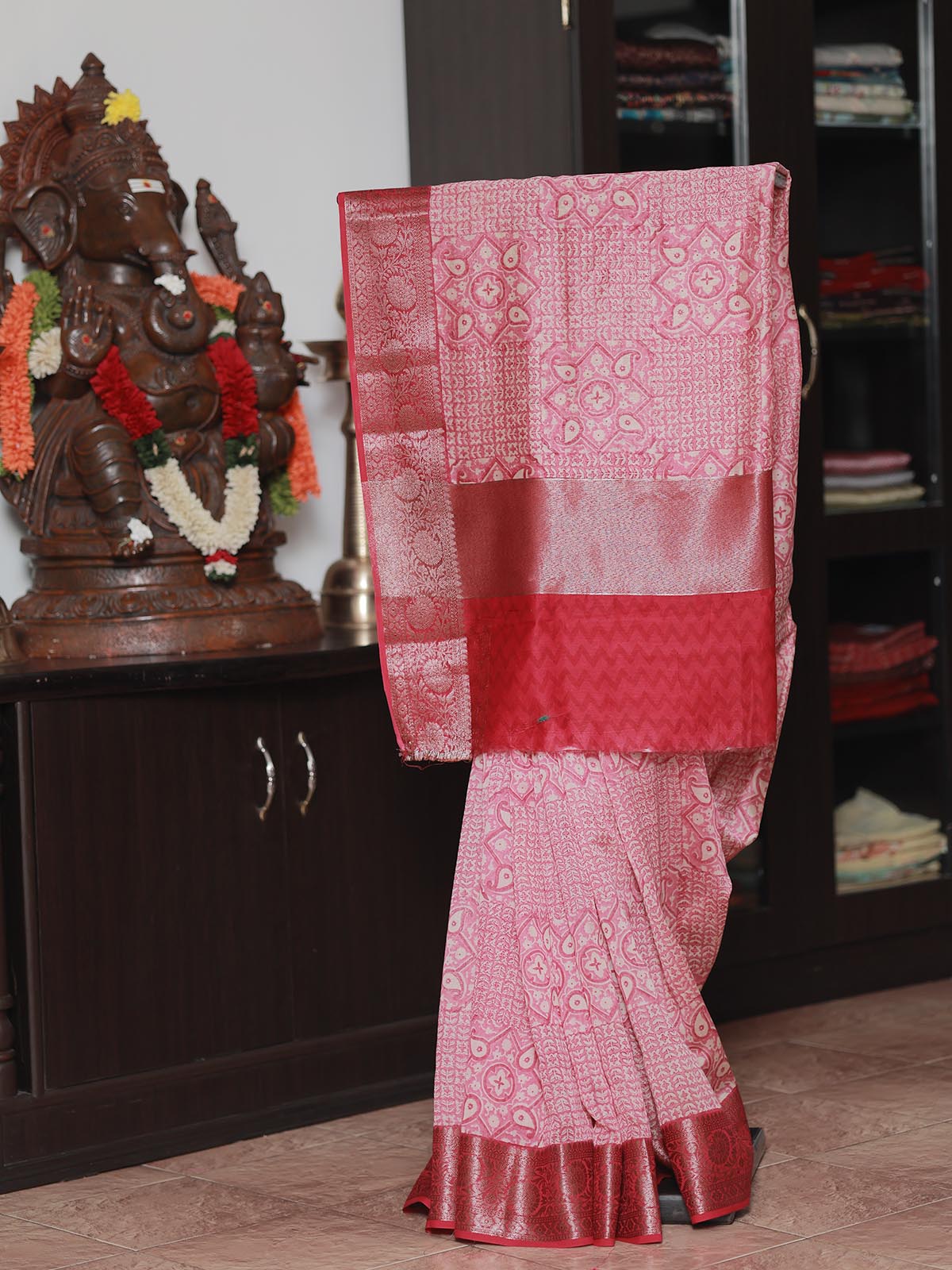 Chanderi Silk Saree - Pink 2