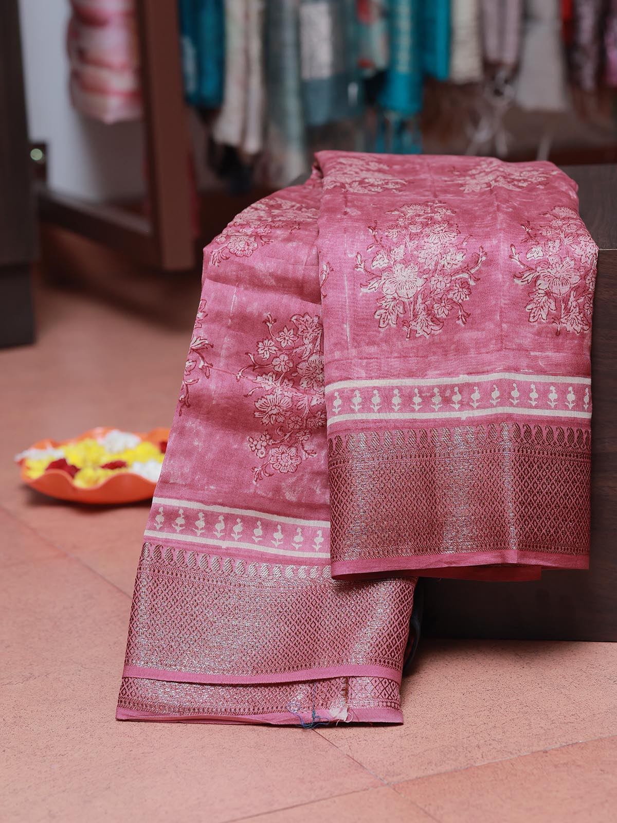 Chanderi Silk Saree - Pink