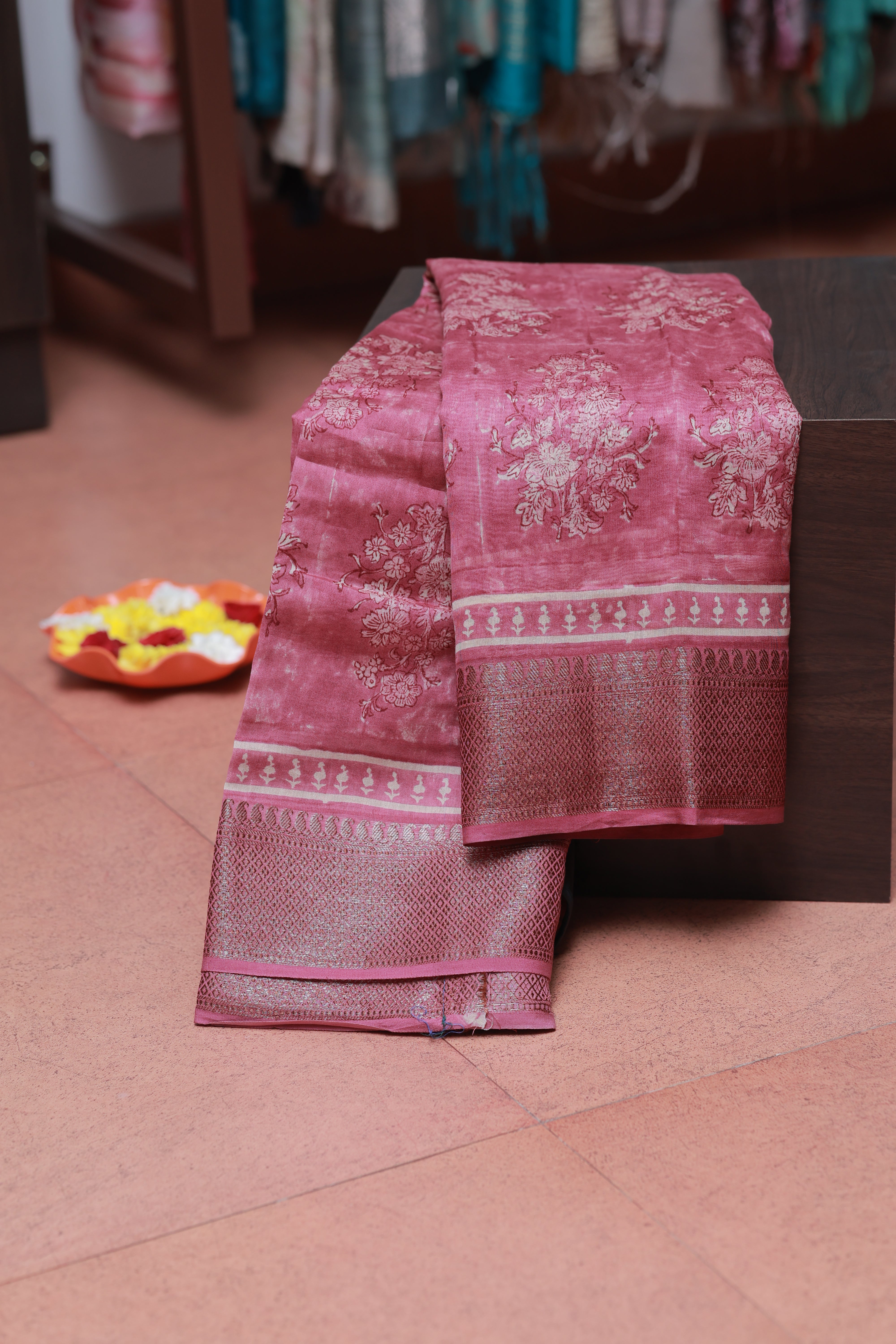 Chanderi Silk Saree - Pink