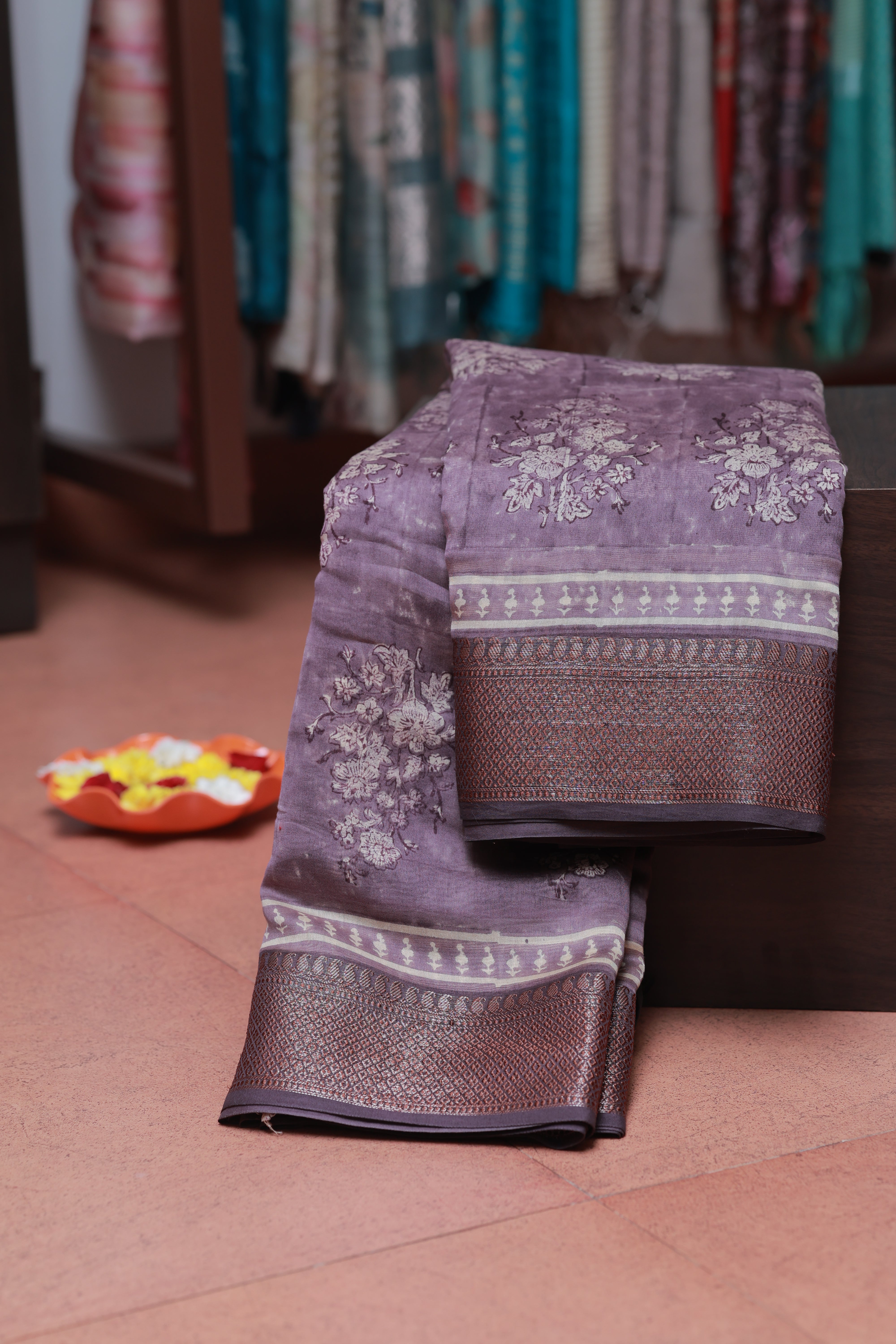Chanderi Silk Saree - Voilet