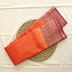 Semi Banarasi Saree with Contrast Border - Orange Red