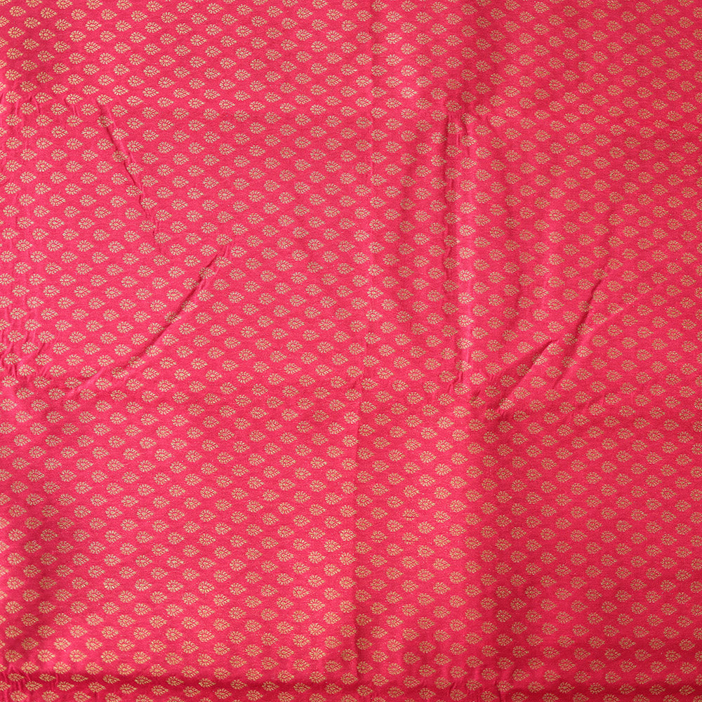 Semi Banarasi Saree with Contrast Border - Red