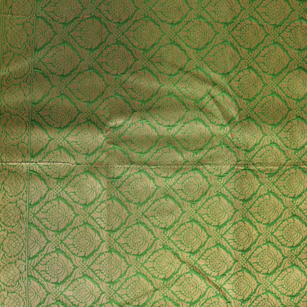 Semi Banarasi Saree with Contrast Border - Red