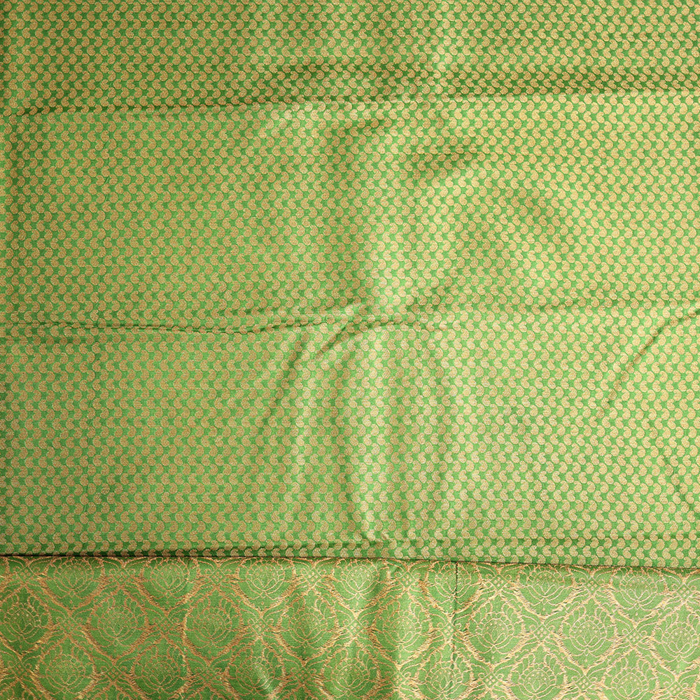 Semi Banarasi Saree with Contrast Border - Red