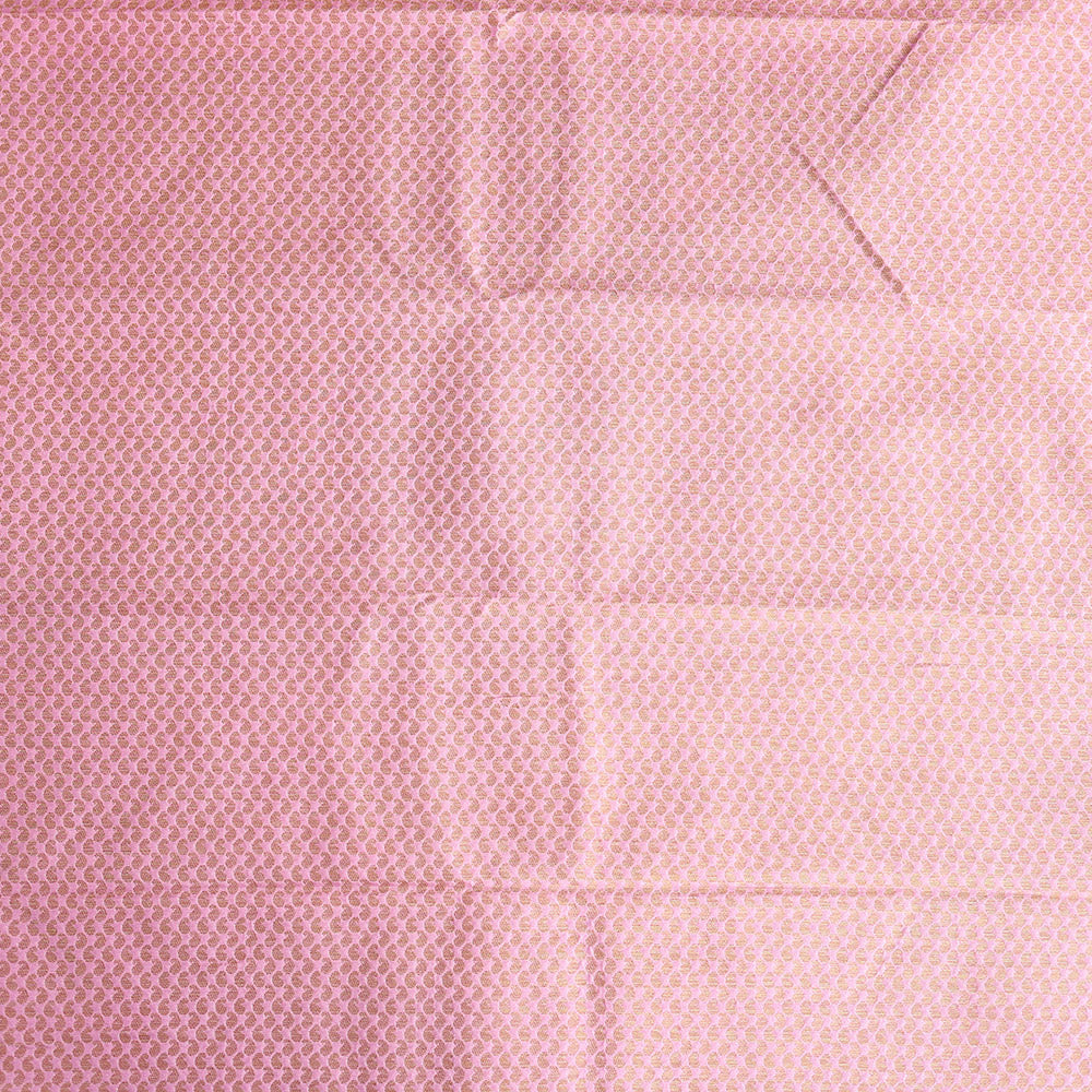 Semi Banarasi Saree with Contrast Border - Pink Black