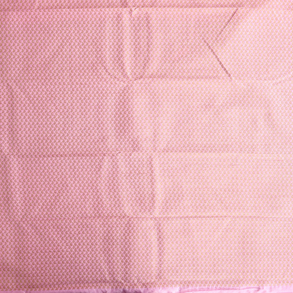 Semi Banarasi Saree with Contrast Border - Pink Black