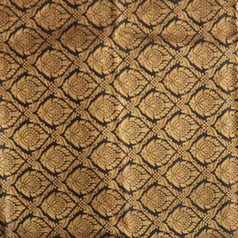 Semi Banarasi Saree with Contrast Border - Orange Red