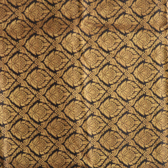 Semi Banarasi Saree with Contrast Border - Orange Red