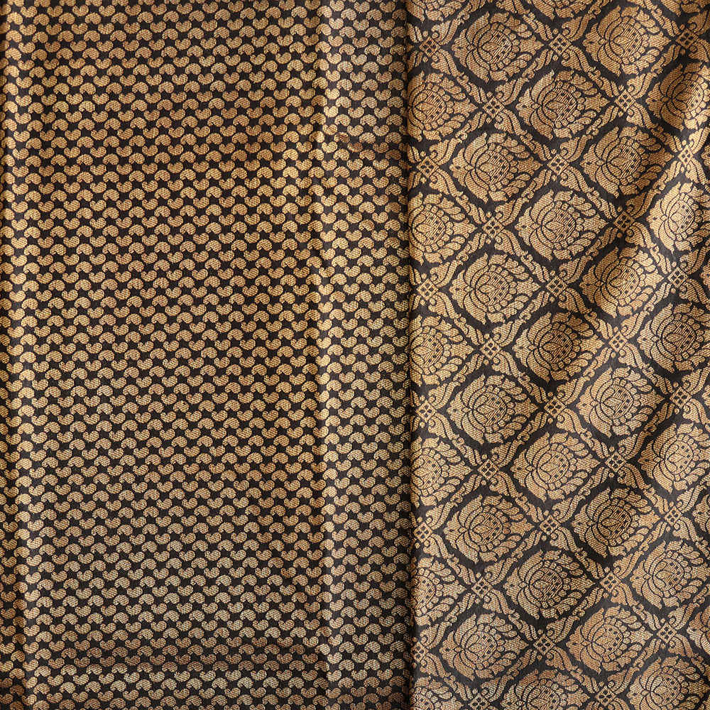 Semi Banarasi Saree with Contrast Border - Orange Red