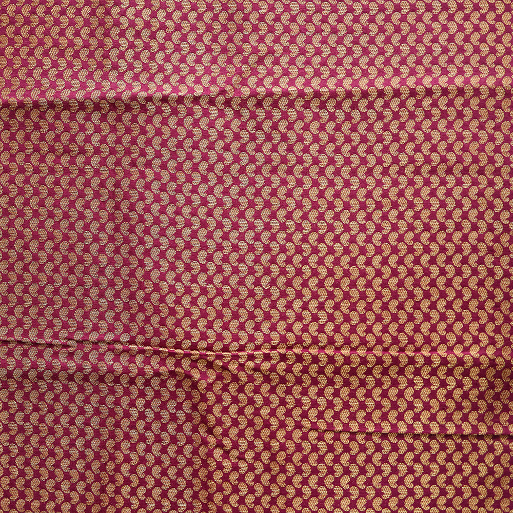 Semi Banarasi Saree with Contrast Border - Orange Red