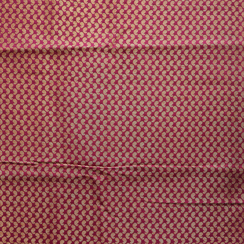 Semi Banarasi Saree with Contrast Border - Orange Red