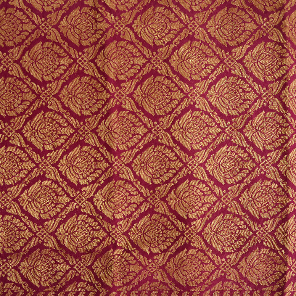 Semi Banarasi Saree with Contrast Border - Orange