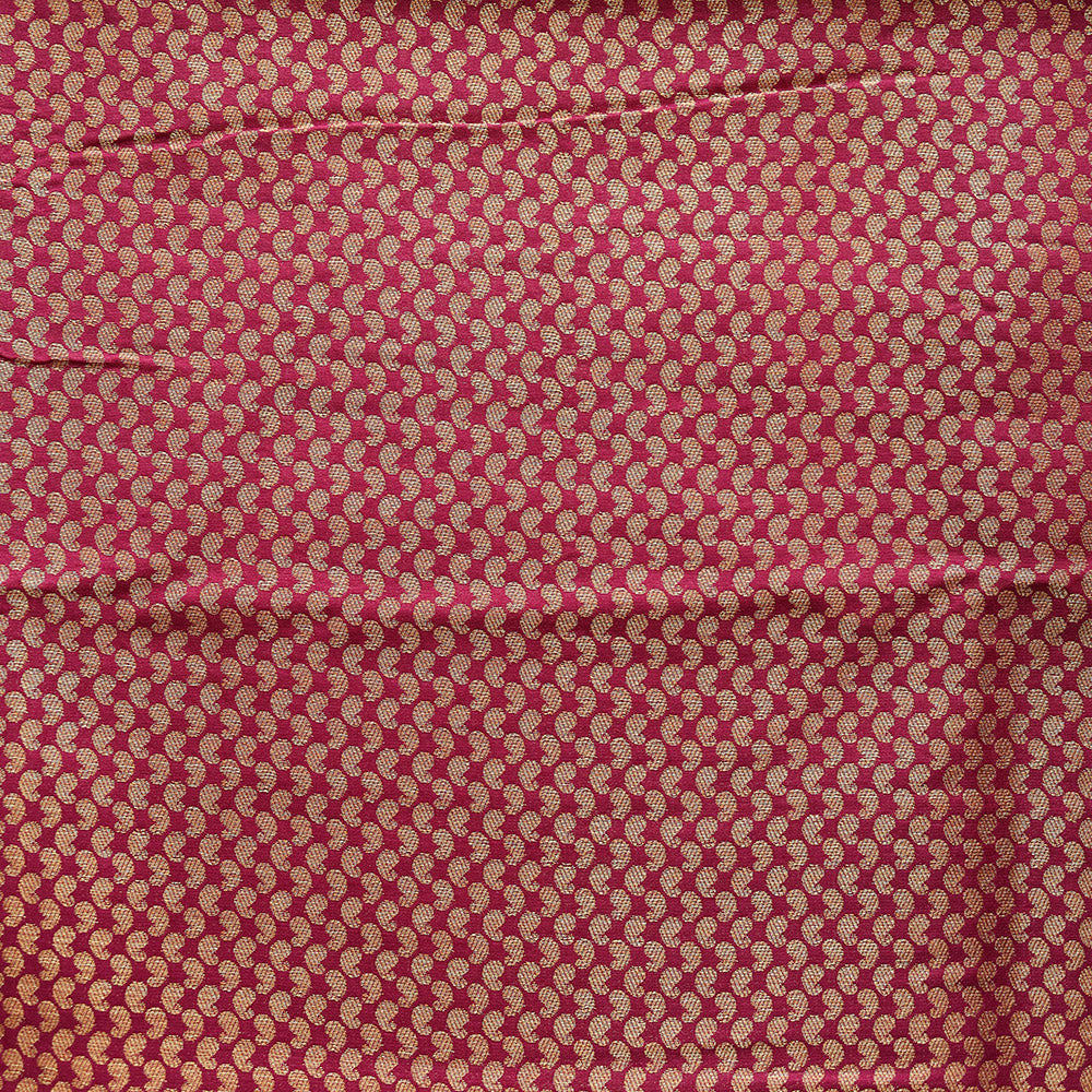 Semi Banarasi Saree with Contrast Border - Orange