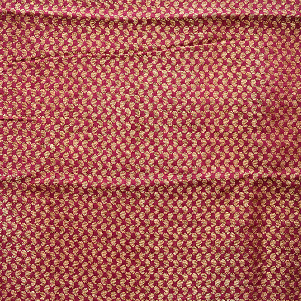 Semi Banarasi Saree with Contrast Border - Orange