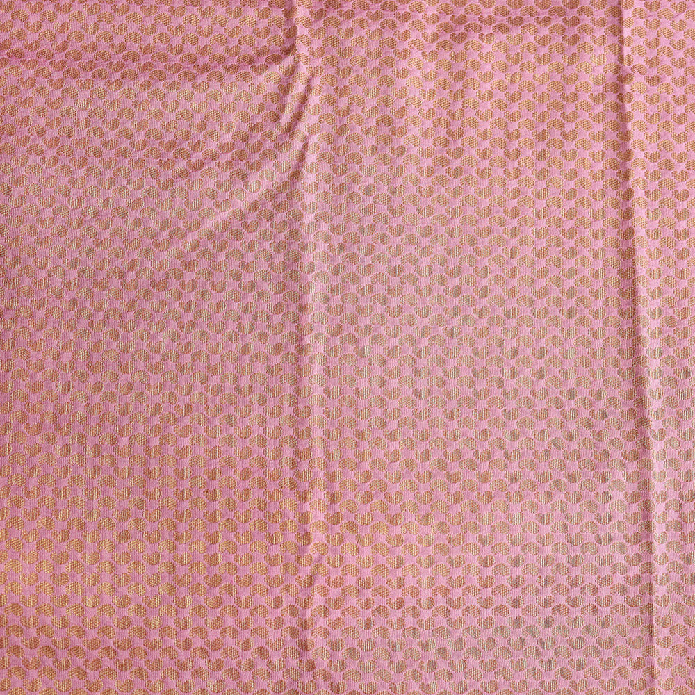 Semi Banarasi Saree with Contrast Border - Pink Red