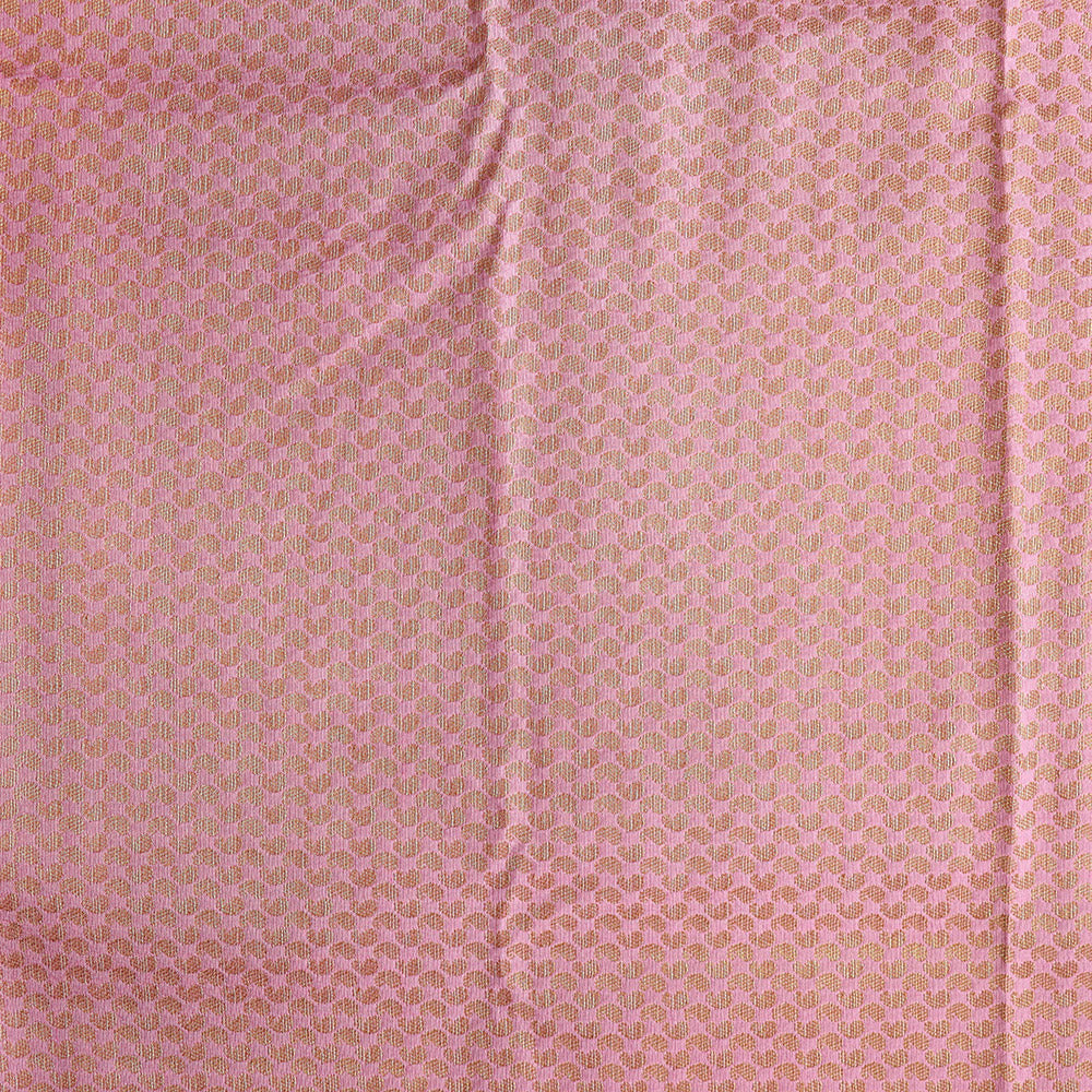 Semi Banarasi Saree with Contrast Border - Pink Red