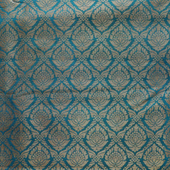 Semi Banarasi Saree with Contrast Border - Red Blue