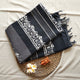 Batik Hand Block Print Cotton Saree - Black