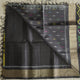 Pochampally Silk Saree with Temple Border & Checks - Black Gold